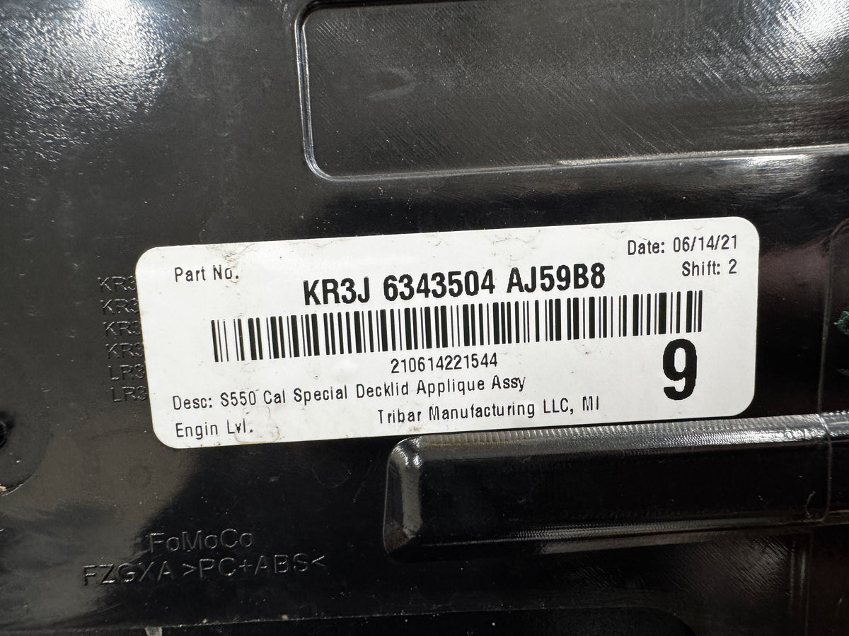 2018-2023 Mustang California Special Trunk lid Panel Rear Decklid Back-Up Camera