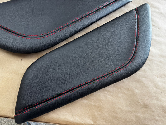 2018-2023 Mustang GT Center Console Top Interior Trim Pieces Leather Red Stitch