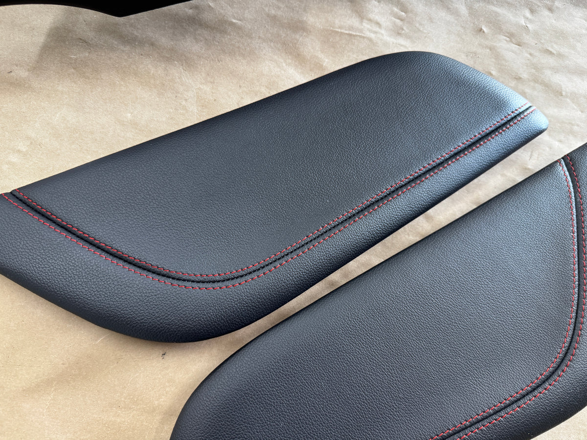 2018-2023 Mustang GT Center Console Top Interior Trim Pieces Leather Red Stitch