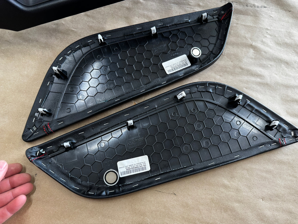 2018-2023 Mustang GT Center Console Top Interior Trim Pieces Leather Red Stitch