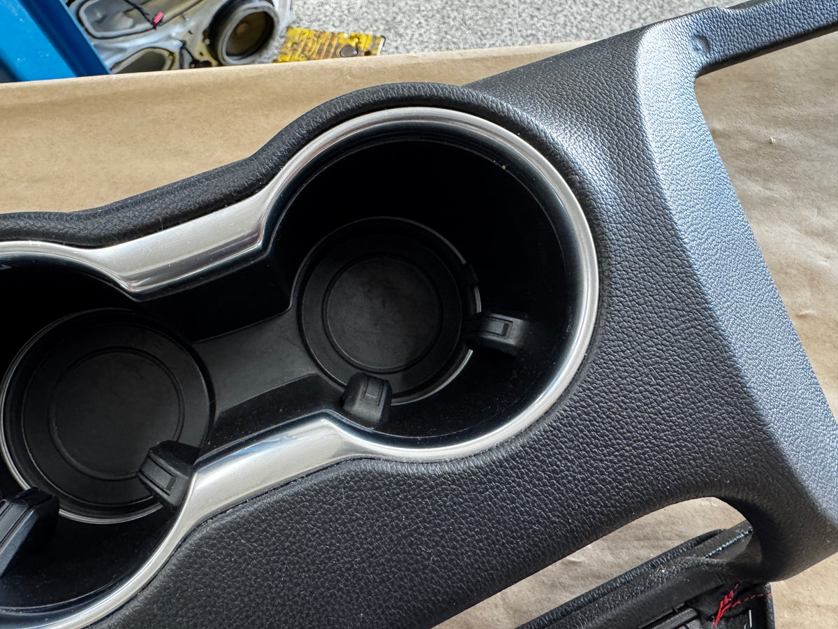 2018-2023 Mustang GT Center Console Top Interior Trim Pieces Leather Red Stitch