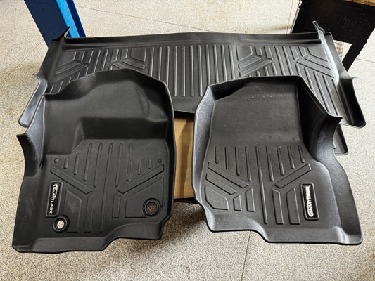 2017-2026 Ford F-250 F-350 Black  Smartliner Front Rear Floor Mats