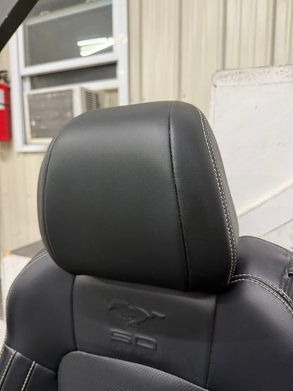 2015-2017 Ford Mustang GT Leather Front Rear Seats Black Heated Cooled