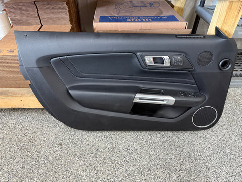 2018-2023 Ford Mustang GT LH Driver Leather Insert Door Panel Grey Stitching