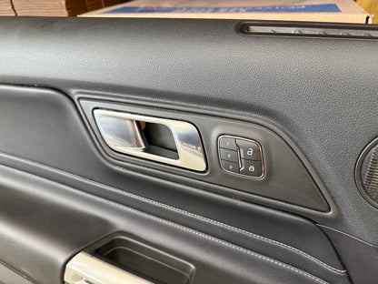 2018-2023 Ford Mustang GT LH Driver Leather Insert Door Panel Grey Stitching