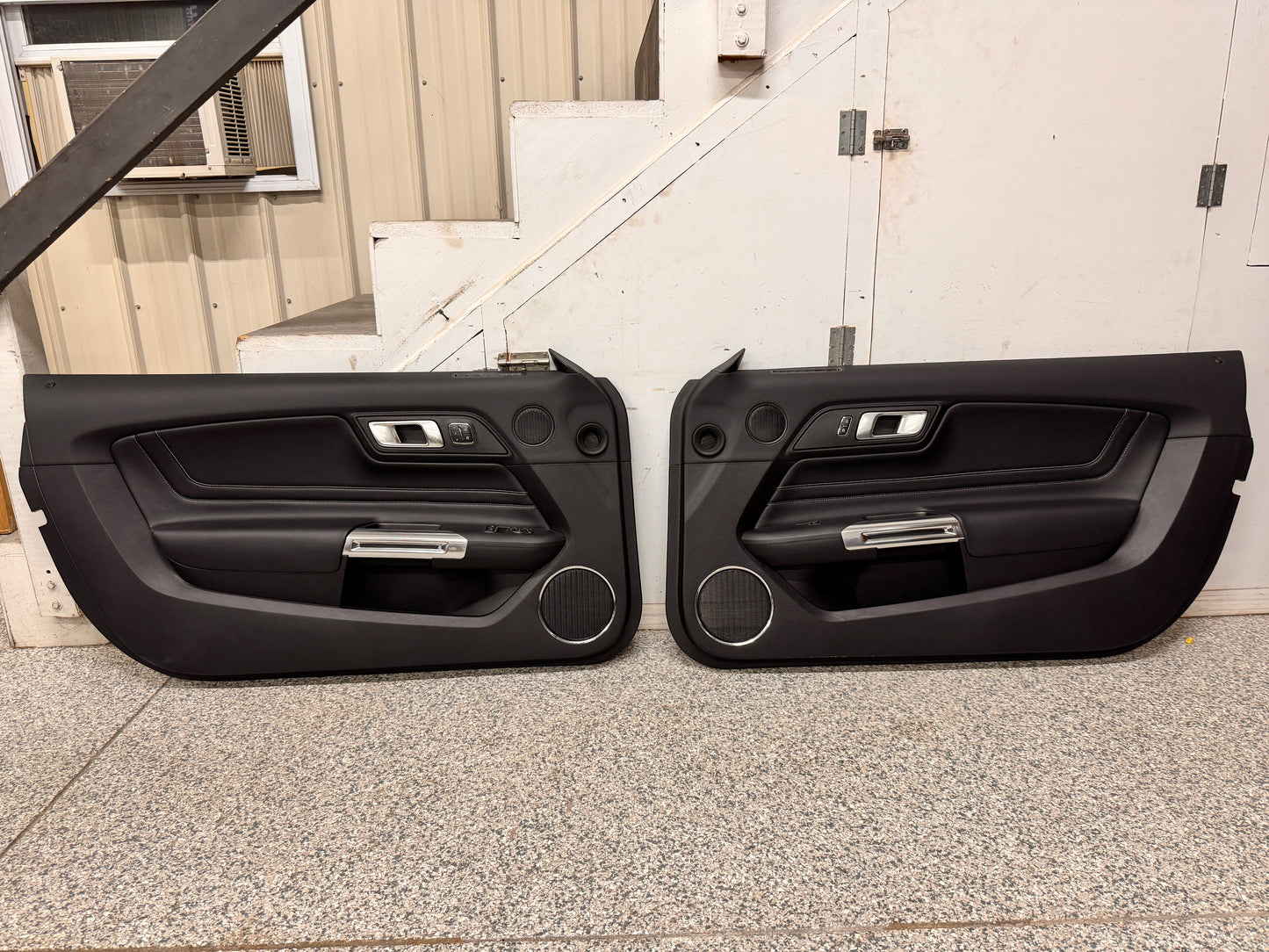 2018-2023 Mustang GT V6 EcoBoost LH RH Premium Leather Insert Door Panels Pair