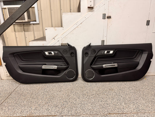 2018-2023 Mustang GT V6 EcoBoost LH RH Premium Leather Insert Door Panels Pair