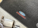 2015-2023 Mustang Ford Racing Black Front & Rear Floor Mats Carpet