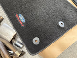 2015-2023 Mustang Ford Racing Black Front & Rear Floor Mats Carpet