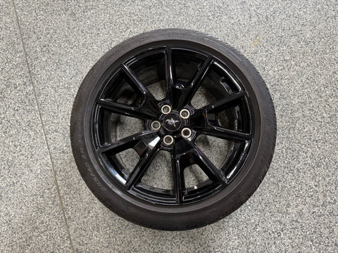 2015-2023 Ford Mustang GT Black Wheel Rim 19"x8.5" Pirelli 255/40/R19