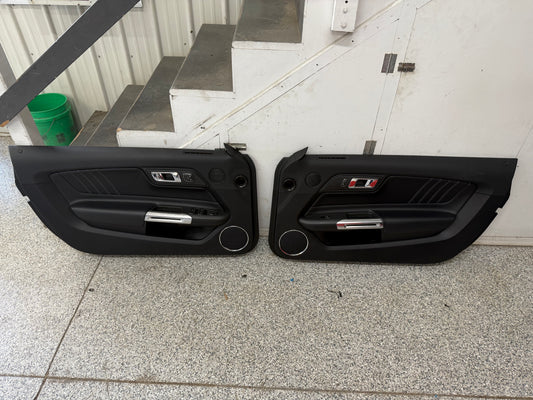 2015-2017 Ford Mustang GT V6 EcoBoost LH RH Leather Insert Door Panels Pair