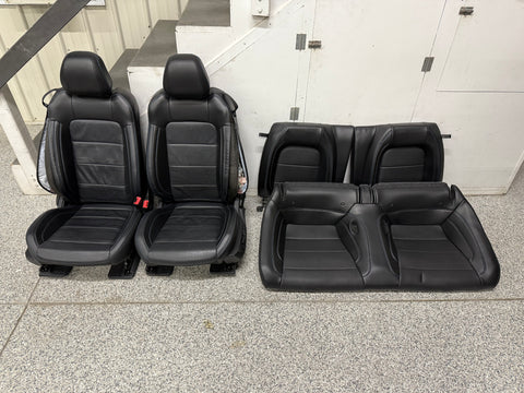 2018-2023 Ford Mustang GT Front Rear Leather Seats Black "Blue Stitch"