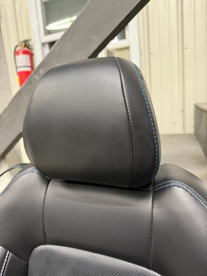 2018-2023 Ford Mustang GT Front Rear Leather Seats Black "Blue Stitch"