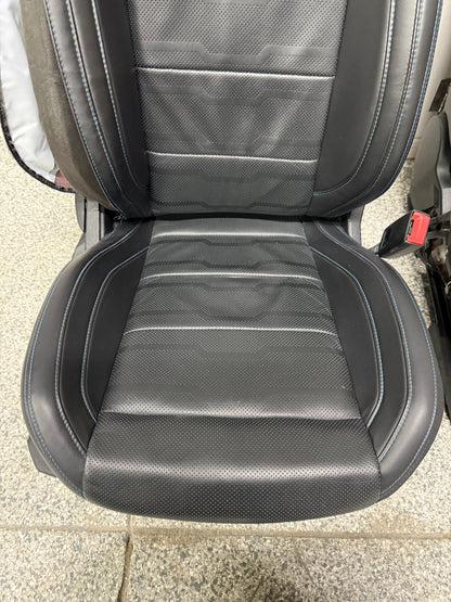 2018-2023 Ford Mustang GT Front Rear Leather Seats Black "Blue Stitch"