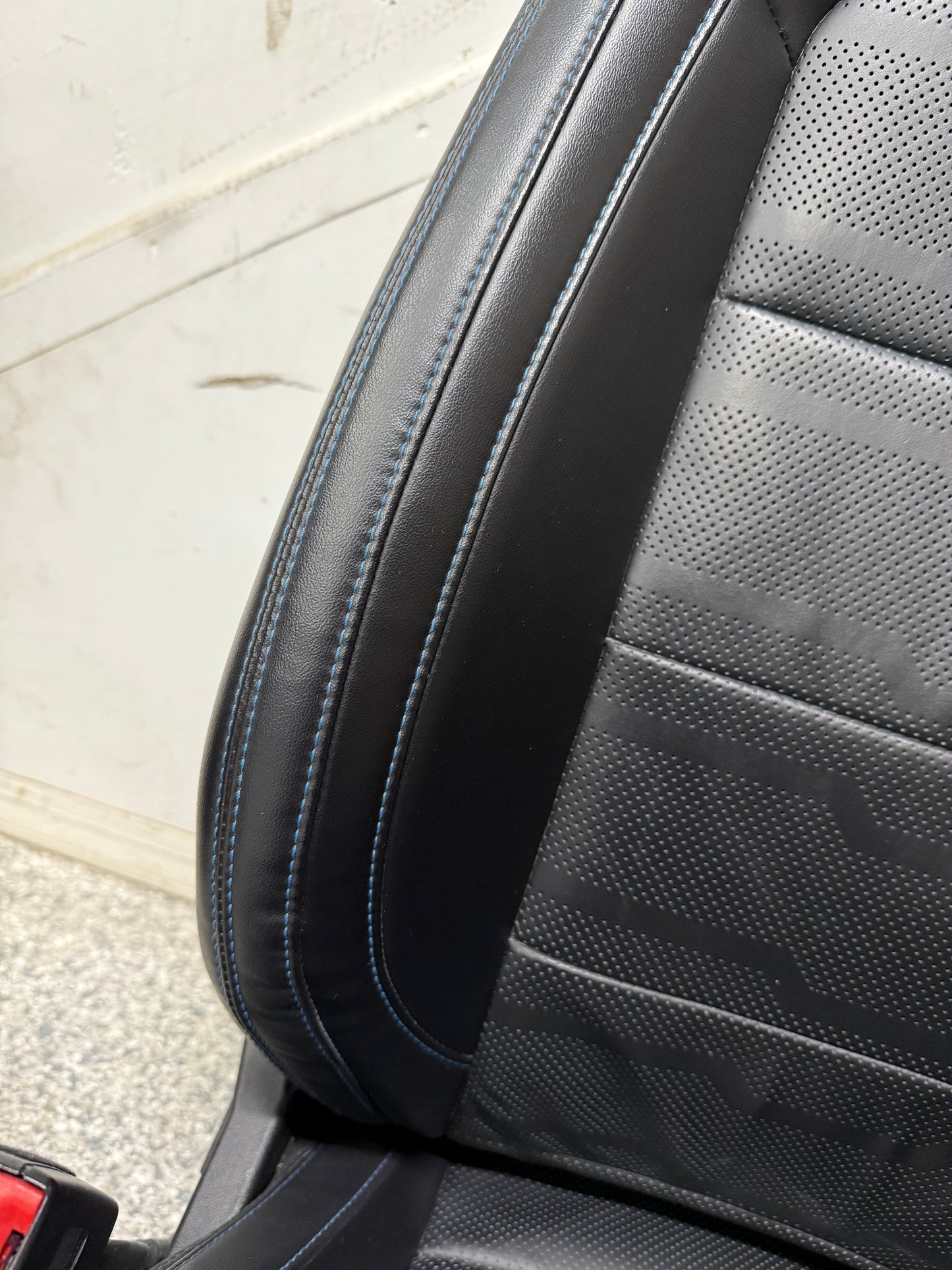 2018-2023 Ford Mustang GT Front Rear Leather Seats Black "Blue Stitch"