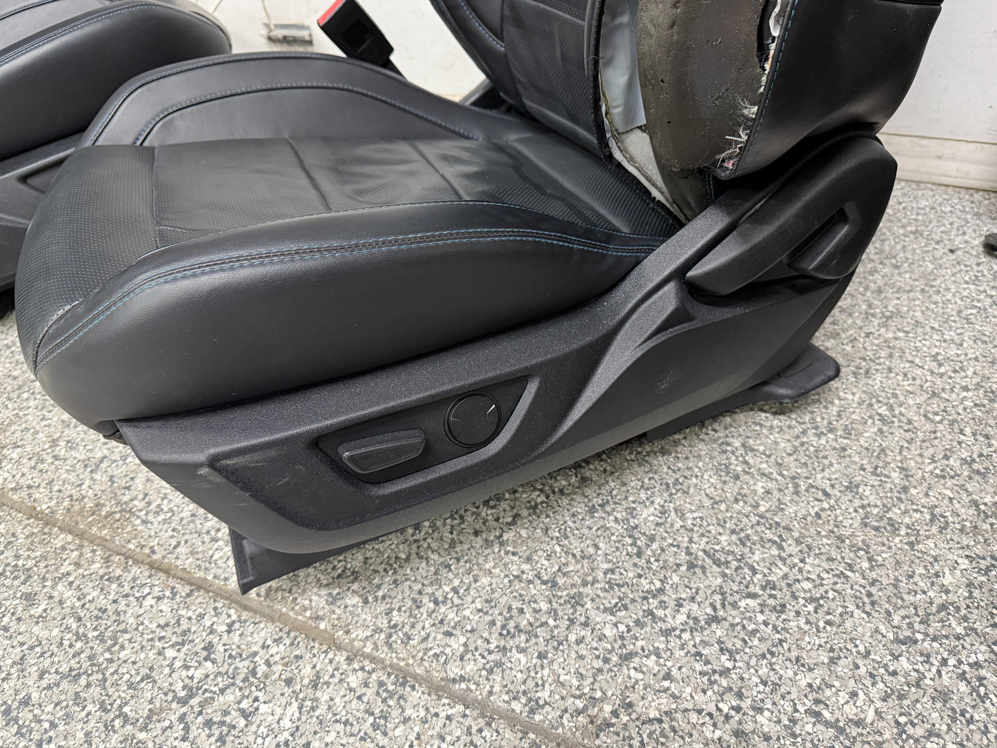 2018-2023 Ford Mustang GT Front Rear Leather Seats Black "Blue Stitch"