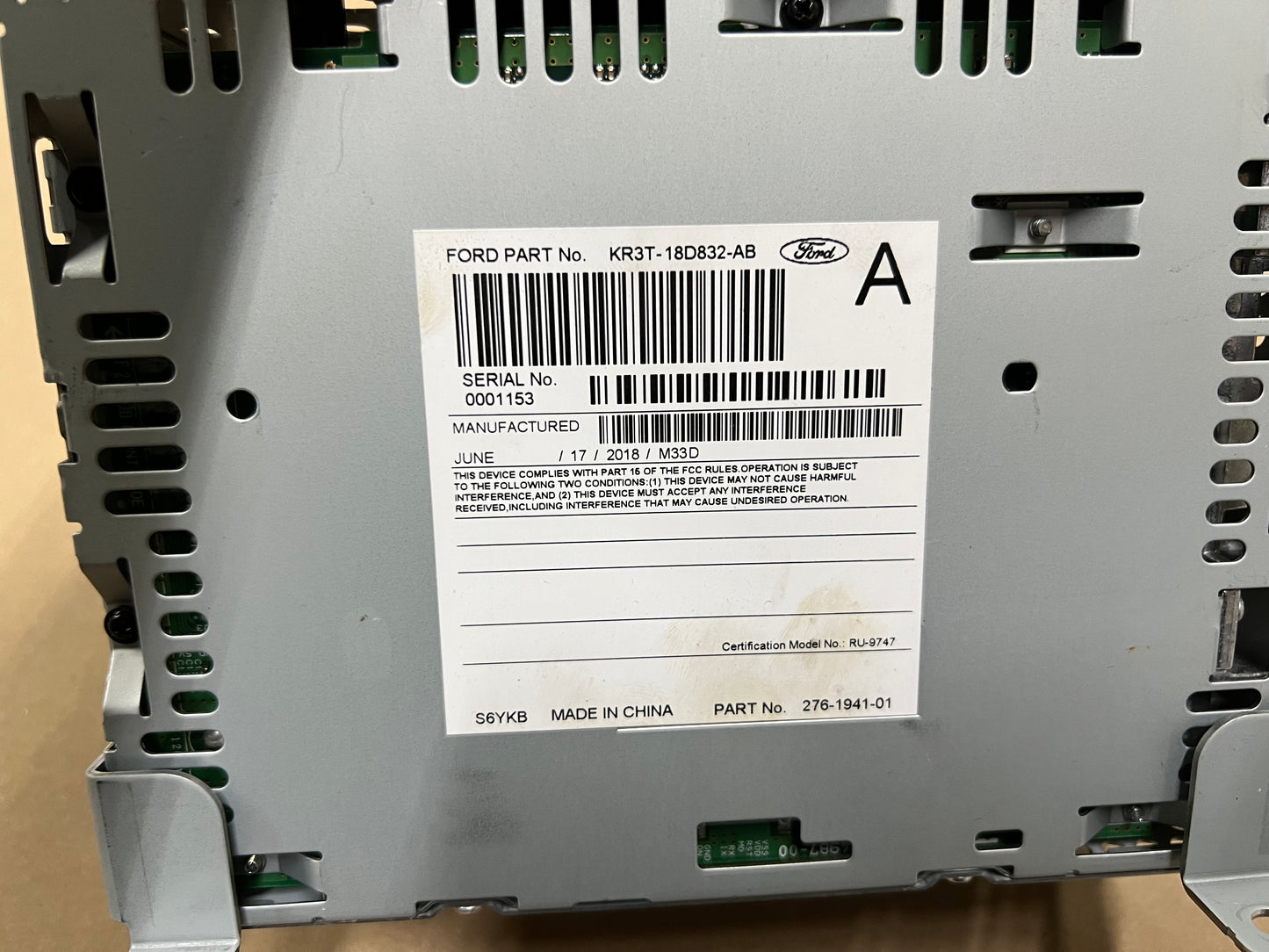 2018-2023 Ford Mustang Radio Head Unit NON Touch Screen 4" Display