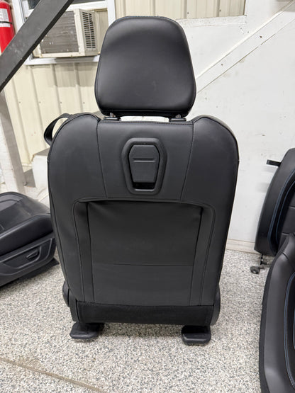 2018-2023 Ford Mustang GT Front Rear Leather Seats Black "Blue Stitch"