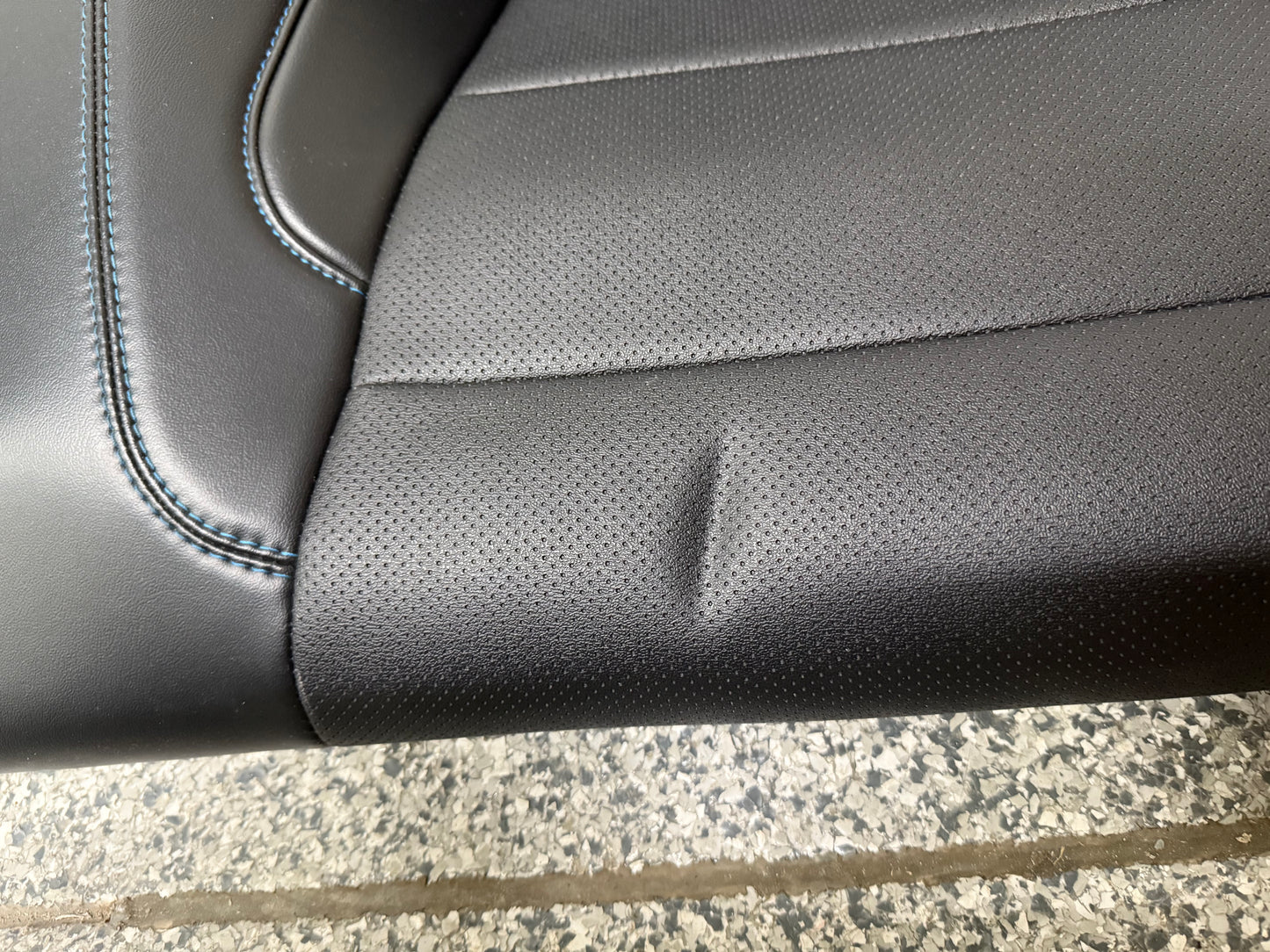 2018-2023 Ford Mustang GT Front Rear Leather Seats Black "Blue Stitch"