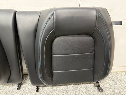 2018-2023 Ford Mustang GT Front Rear Leather Seats Black "Blue Stitch"