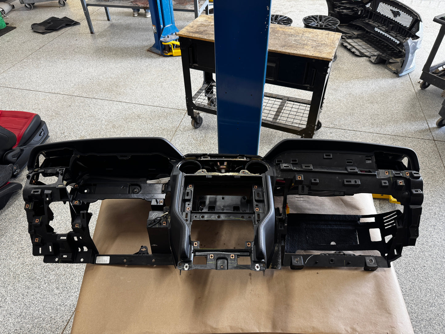 2018-2023 Ford Mustang GT 5.0 Leather Dash Pad Frame "Red Stitch" PP1