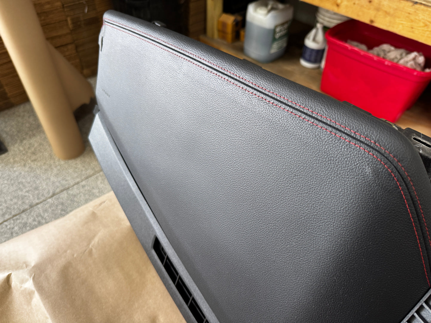 2018-2023 Ford Mustang GT 5.0 Leather Dash Pad Frame "Red Stitch" PP1