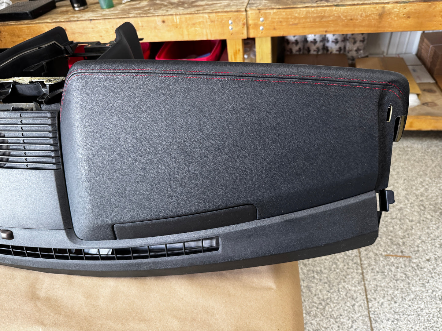 2018-2023 Ford Mustang GT 5.0 Leather Dash Pad Frame "Red Stitch" PP1