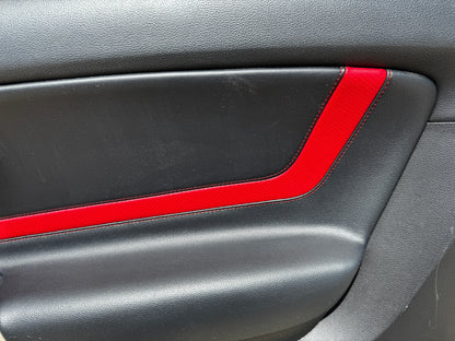 2018-2023 Ford Mustang LH RH Premium Leather Red Insert Door Panels Pair - OEM