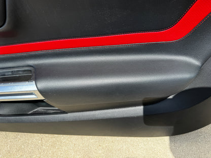 2018-2023 Ford Mustang LH RH Premium Leather Red Insert Door Panels Pair - OEM