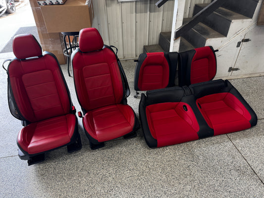 2018-2023 Ford Mustang GT Red/Black Leather Coupe Front & Rear Seats - OEM