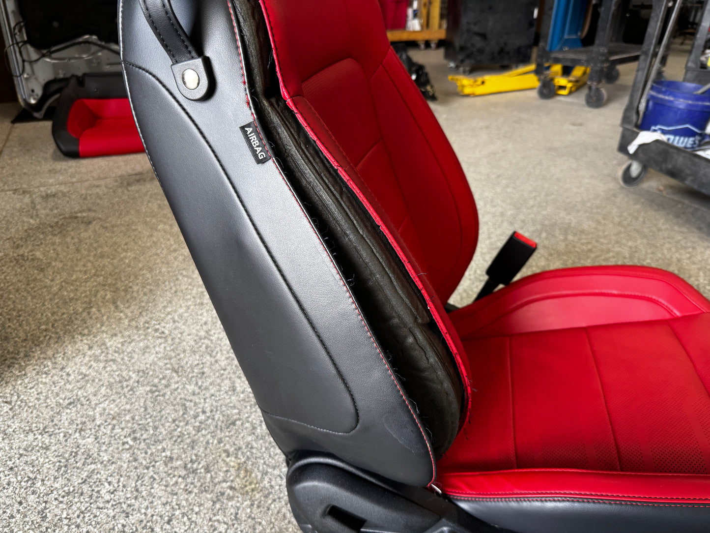 2018-2023 Ford Mustang GT Red/Black Leather Coupe Front & Rear Seats - OEM