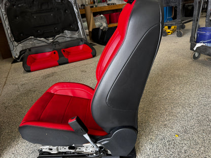 2018-2023 Ford Mustang GT Red/Black Leather Coupe Front & Rear Seats - OEM