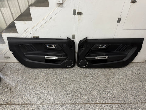 2015-2017 Ford Mustang GT V6 EcoBoost LH RH Leather Insert Door Panels Pair
