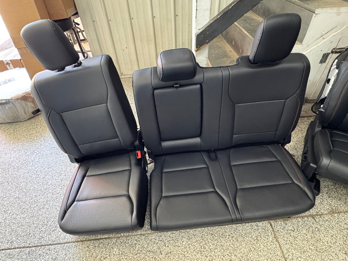 2023-2026 F-250 F-350 Super Duty Front Rear Black Leather Seats Crew Cab