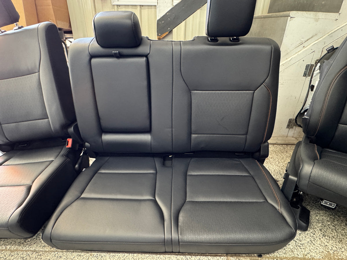 2023-2026 F-250 F-350 Super Duty Front Rear Black Leather Seats Crew Cab