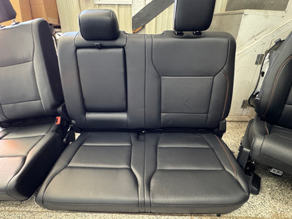 2023-2026 F-250 F-350 Super Duty Front Rear Black Leather Seats Crew Cab