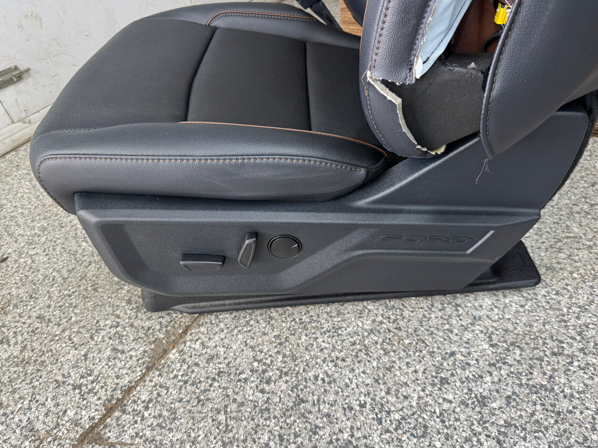 2023-2026 F-250 F-350 Super Duty Front Rear Black Leather Seats Crew Cab