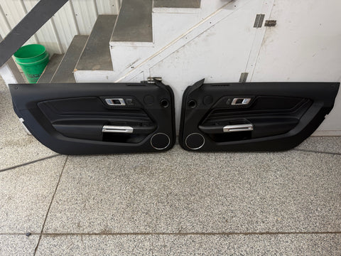 2018-2023 Mustang GT V6 EcoBoost LH RH Premium Leather Insert Door Panels Pair
