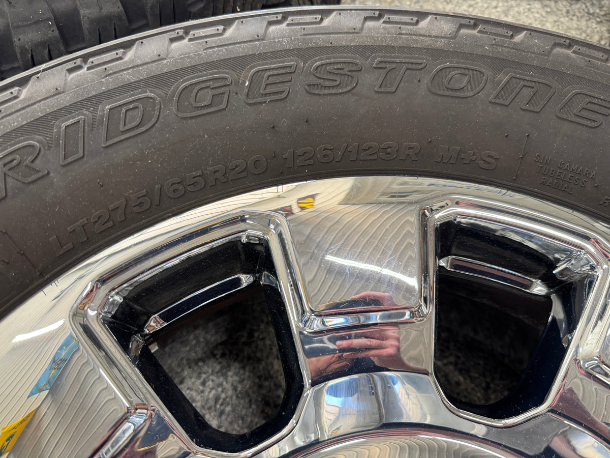 2023-2026 Ford F-250 F-350 Chrome Wheels Rims 20x8 Set Tires Bridgestone 275/65/20