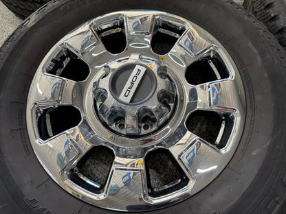 2023-2026 Ford F-250 F-350 Chrome Wheels Rims 20x8 Set Tires Bridgestone 275/65/20