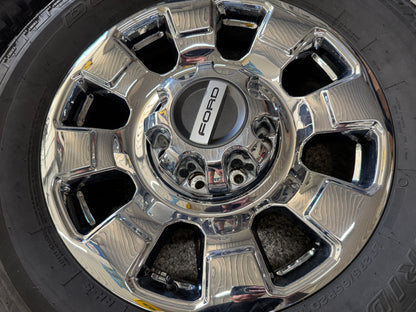 2023-2026 Ford F-250 F-350 Chrome Wheels Rims 20x8 Set Tires Bridgestone 275/65/20