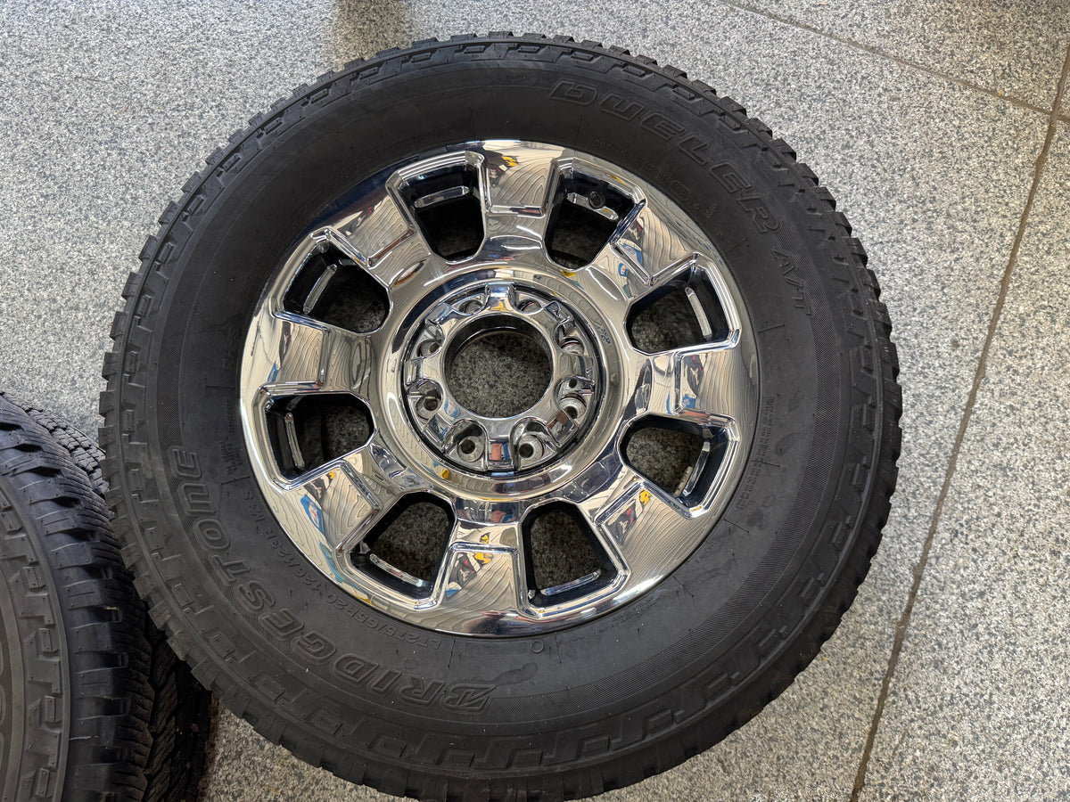 2023-2026 Ford F-250 F-350 Chrome Wheels Rims 20x8 Set Tires Bridgestone 275/65/20