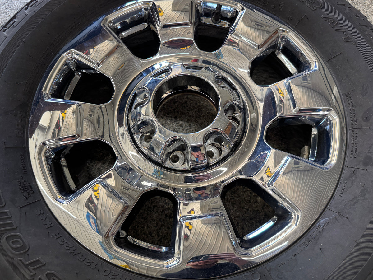2023-2026 Ford F-250 F-350 Chrome Wheels Rims 20x8 Set Tires Bridgestone 275/65/20