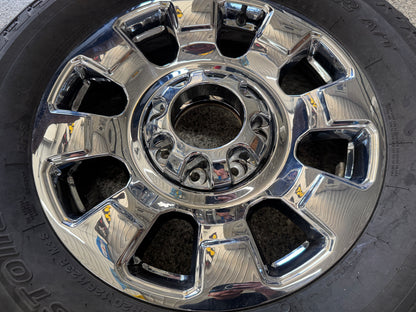 2023-2026 Ford F-250 F-350 Chrome Wheels Rims 20x8 Set Tires Bridgestone 275/65/20