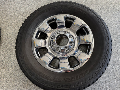 2023-2026 Ford F-250 F-350 Chrome Wheels Rims 20x8 Set Tires Bridgestone 275/65/20