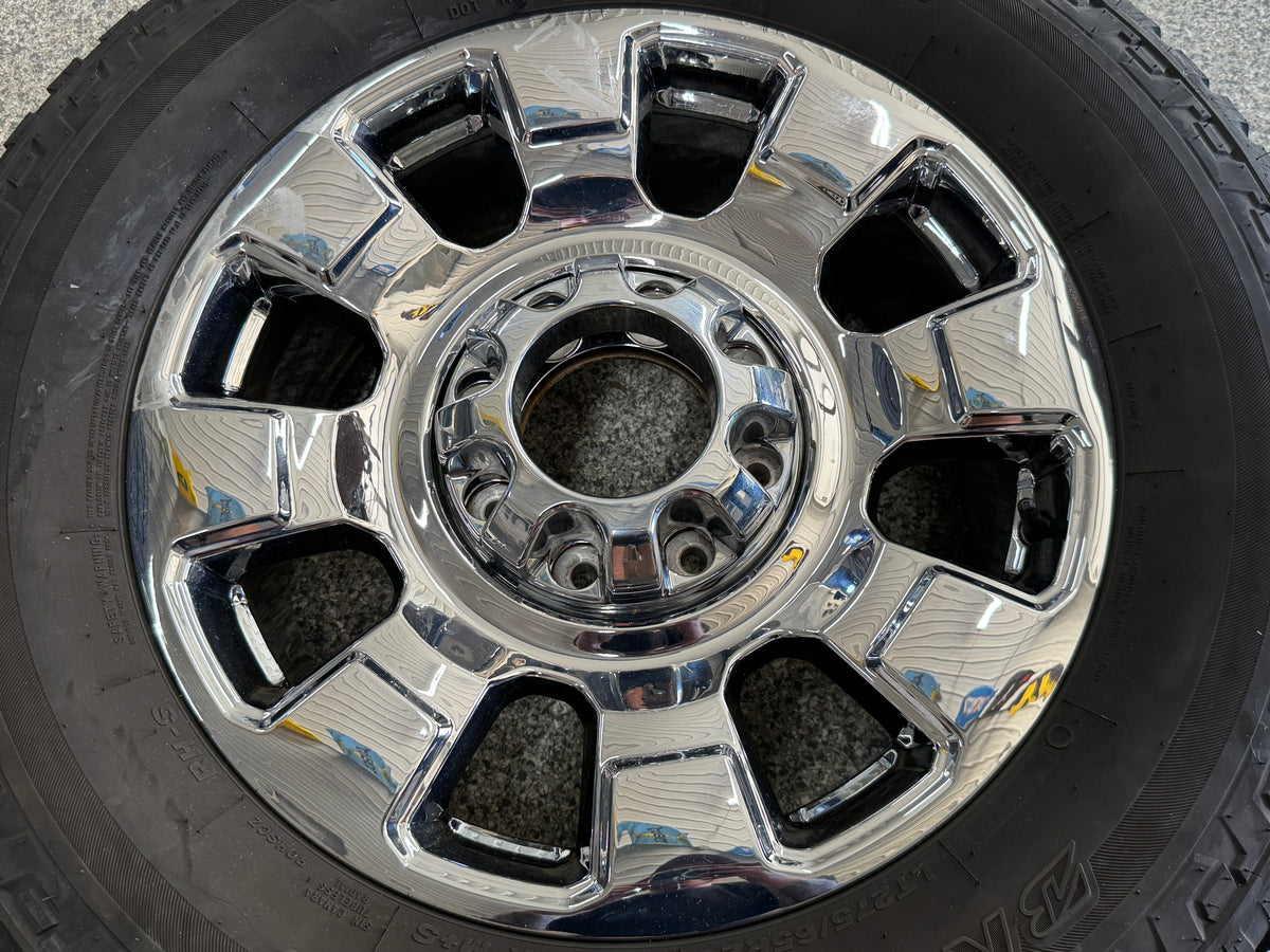 2023-2026 Ford F-250 F-350 Chrome Wheels Rims 20x8 Set Tires Bridgestone 275/65/20