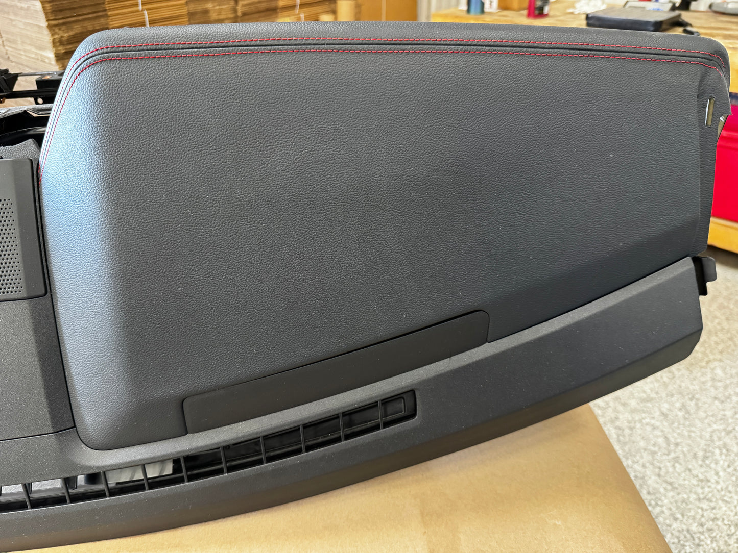 2018-2023 Ford Mustang GT 5.0 Leather Dash Pad Frame "Red Stitch"