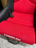 2015-2023 Ford Mustang Corbeau FX1 Pro Racing Seats Seat Brackets Black/Red