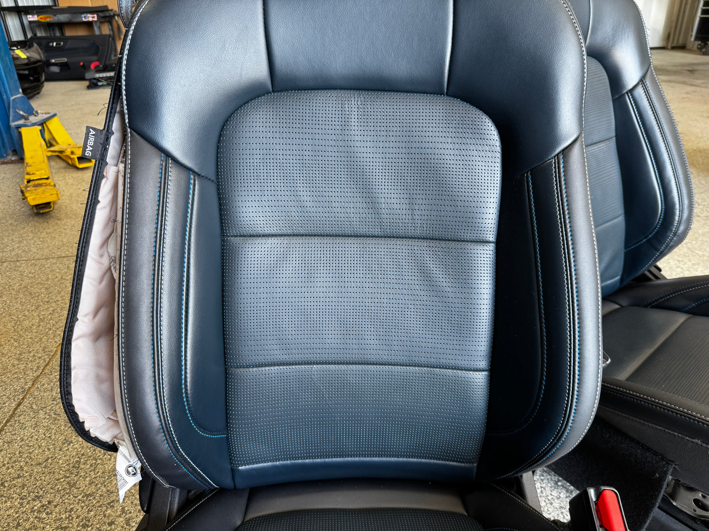 2024-2026 Ford Mustang California Special Seats Blue Leather Heated Cooled