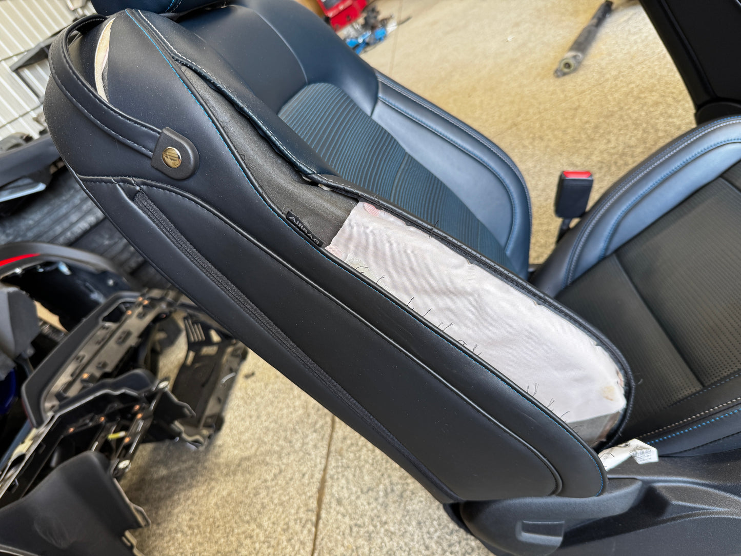 2024-2026 Ford Mustang California Special Seats Blue Leather Heated Cooled